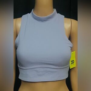 Women's High Neck Crop Tank Top - Light Lavender